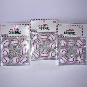 Baseball Ornaments - Red‎ and White Small Favors Gifts Personalize Team